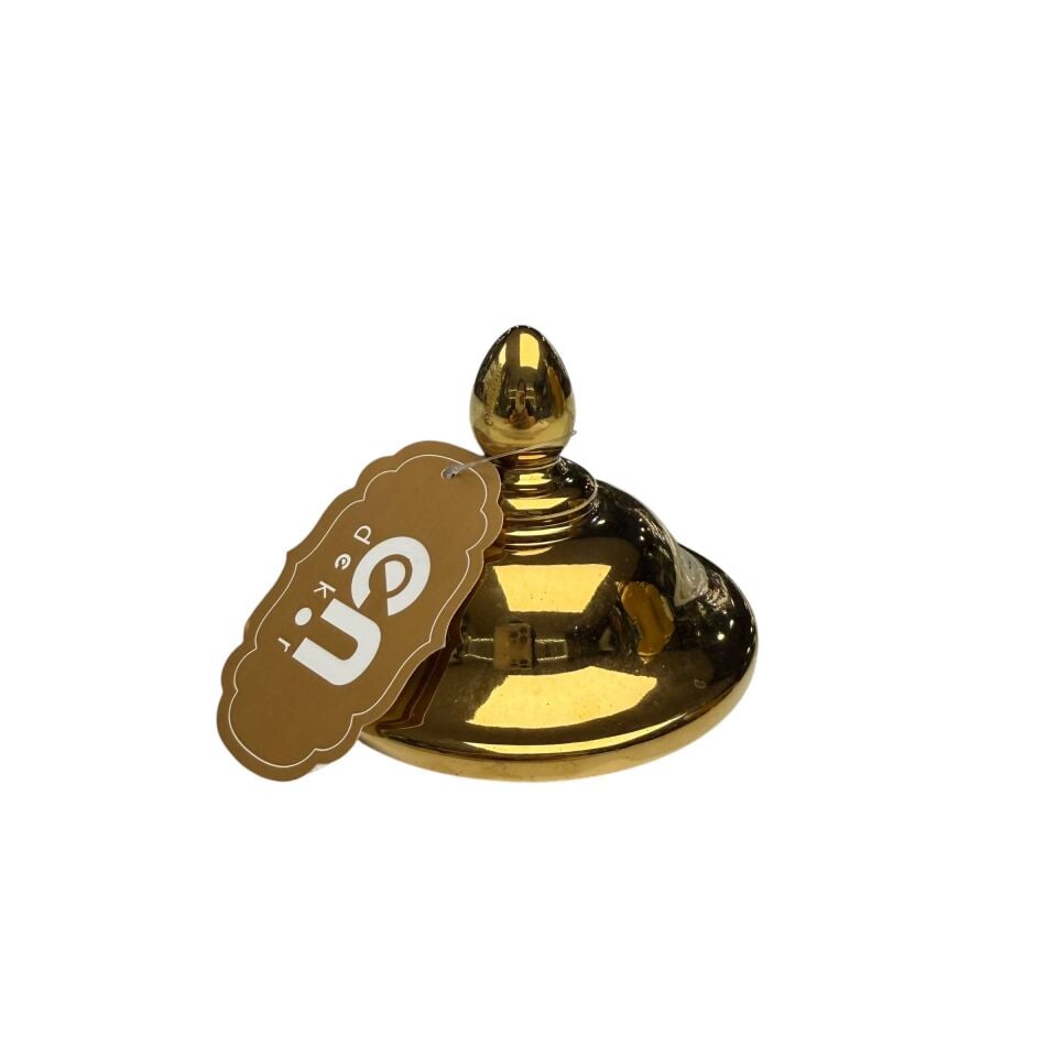 DEKORATİF BEYAZ GOLD ÇİZGİLİ SERAMİK KÜP VAZO